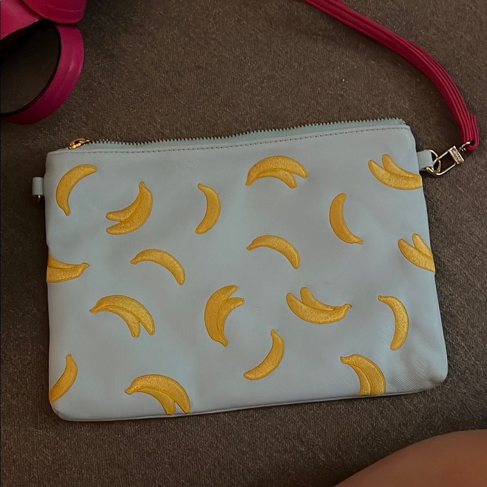 Banana Print STUDIO DIY CANT CLUCH THIS Bag - Blue and Yellow